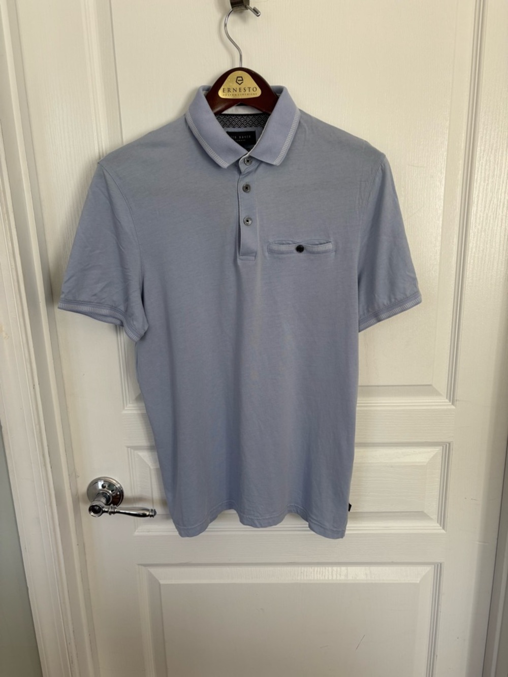 Ted Baker Pale Blue Polo with Chest Pocket